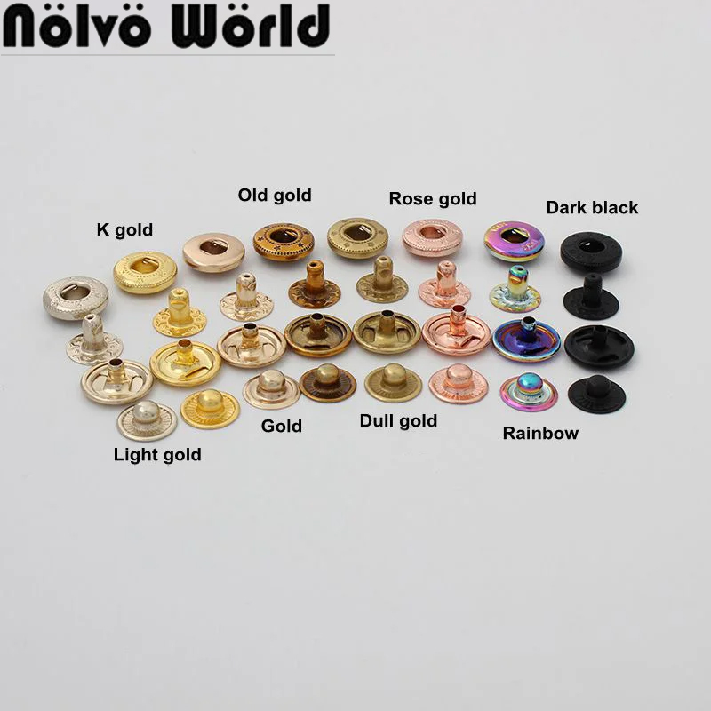 Snap Fastener Set - 20-100 set arcobaleno 12mm 10 colori