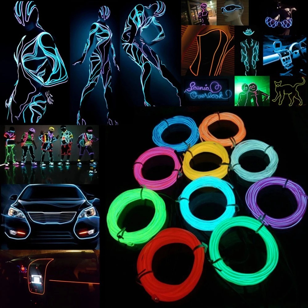 10m/5m/3m/1m 3V Batteria 5V US - Led El Wire recensione e prezzo